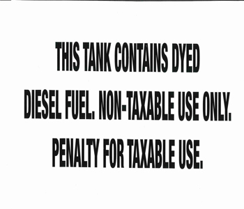 Dyed Diesel Decal-Tank